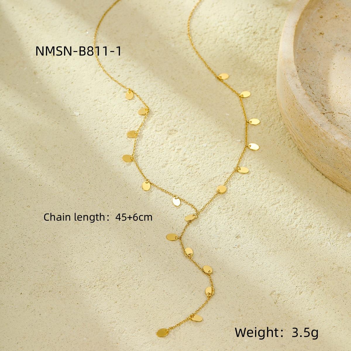 GEMCHIC Women s 18K Gold Plated Long Tassel Drop Necklace Adjustable Stainless Steel Chain