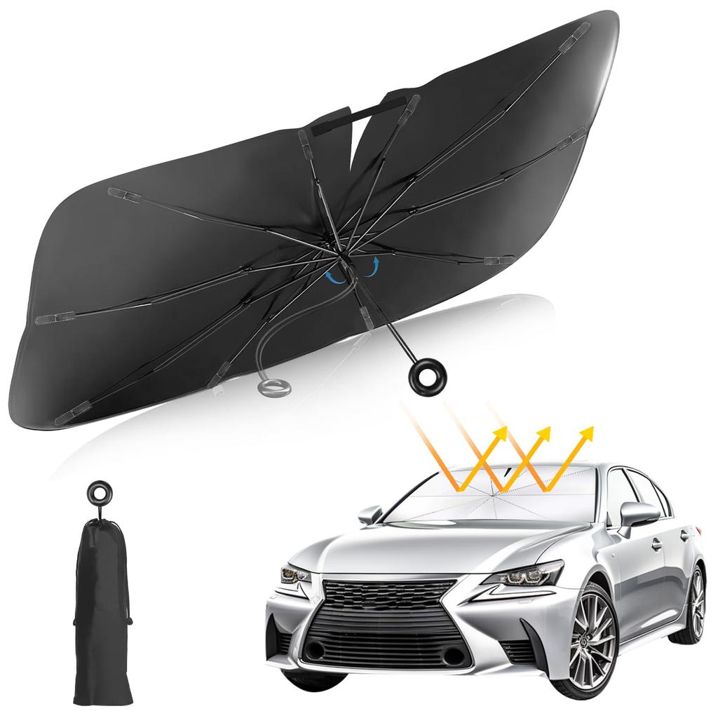 Car Sunshade for Front Car for 2024 Car UV Heat Light Front Rearview Mirror Protects Against Drip Car Sunshade Heat Sunburn UV Easy Convenient