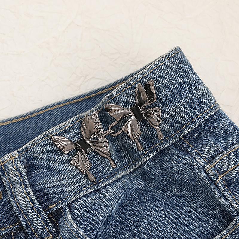 

Утягивающие джинсы в форме бабочки, деликатные съемные регулируемые брюки, удлиняющая пряжка на талии, пуговица на талии для джинсов as the picture