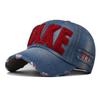 Cappellino da Baseball in Denim TAKE Patch Blu Lavato Usurato Bordo Grezzo Cappellini Dad Leggero Regolabile Cappello da Sole Per Donne Uomini