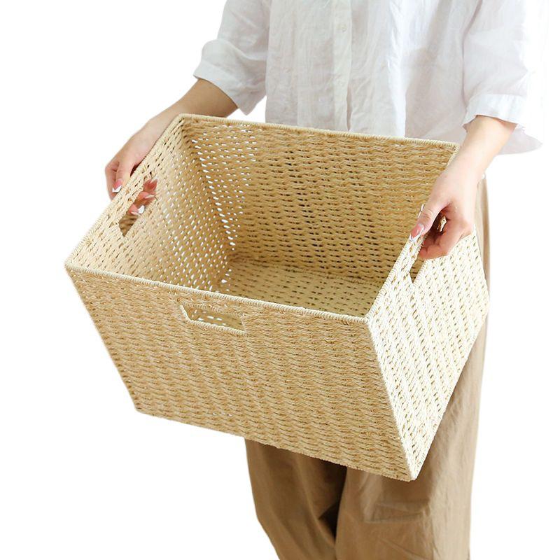 Japanese Style Large Rattan Storage Basket for Clothes, Toys, and Snacks