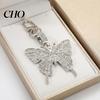 Butterfly Keychain Pendant Sparkling Rhinestones Shape Zinc Alloy Metal with Lobster Clasp Backpack Accessory