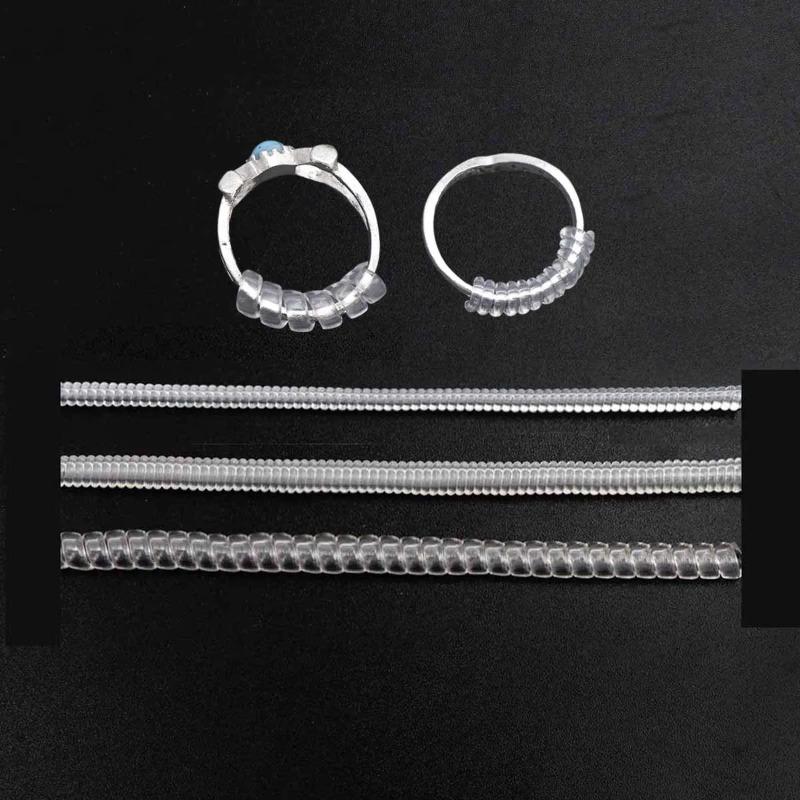 Spiral Based Ring Size Adjuster Transparent Ring Fixed Reducer Anti Lost Tightener Finger Ring Size Resizer Jewelry Guard
