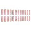 Sweet French Tip Press On Nails With Rhinestone Bow Decor Long Water Drop Shape Gel Adhesive Jelly Glue Options