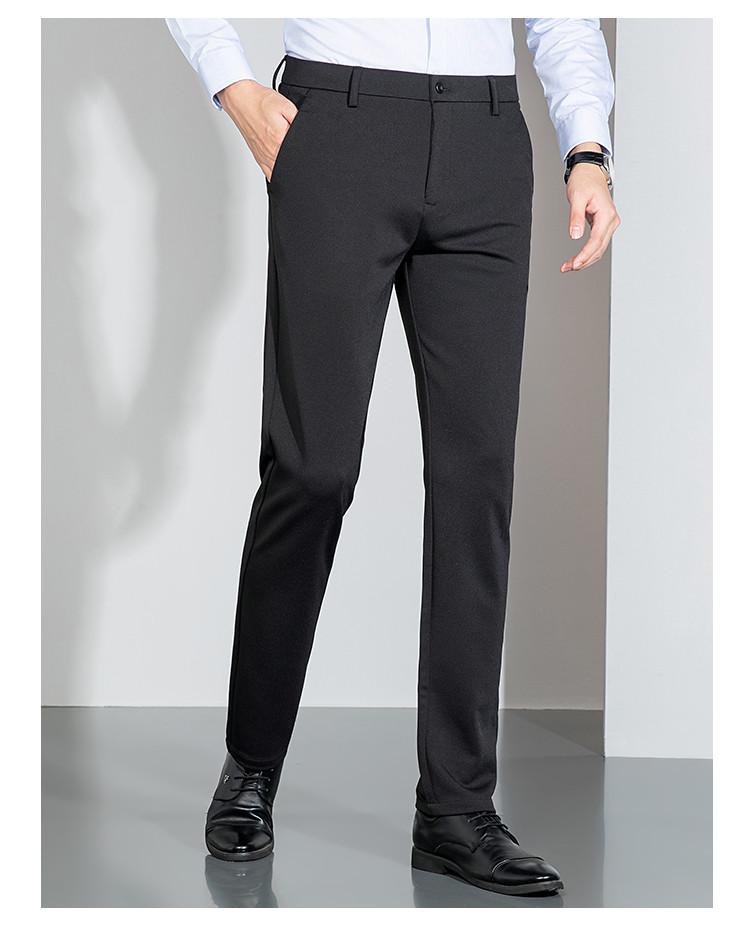 Non-ironing and wrinkle-resistant four-sided elastic thick casual pants