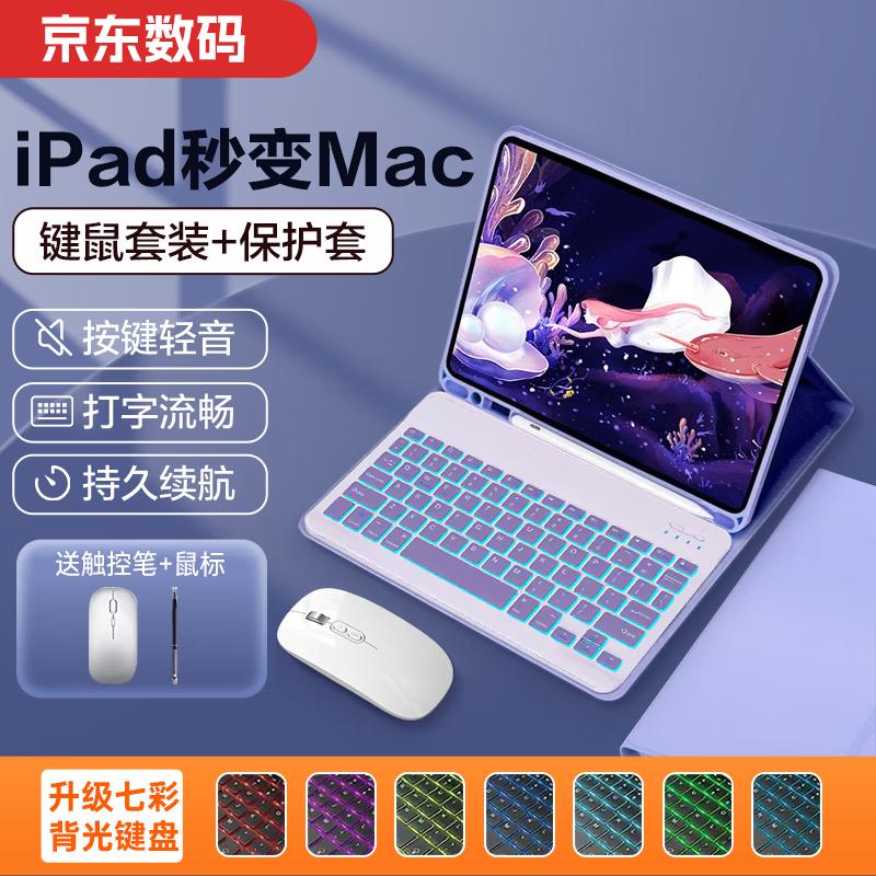 SuoYing iPad Bluetooth Keyboard Case with Mouse and Stylus Set