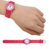 Kid Waterproof Cartoon Watch Letter Pattern Children Wrist Watch Time Recognition ToolRose Red