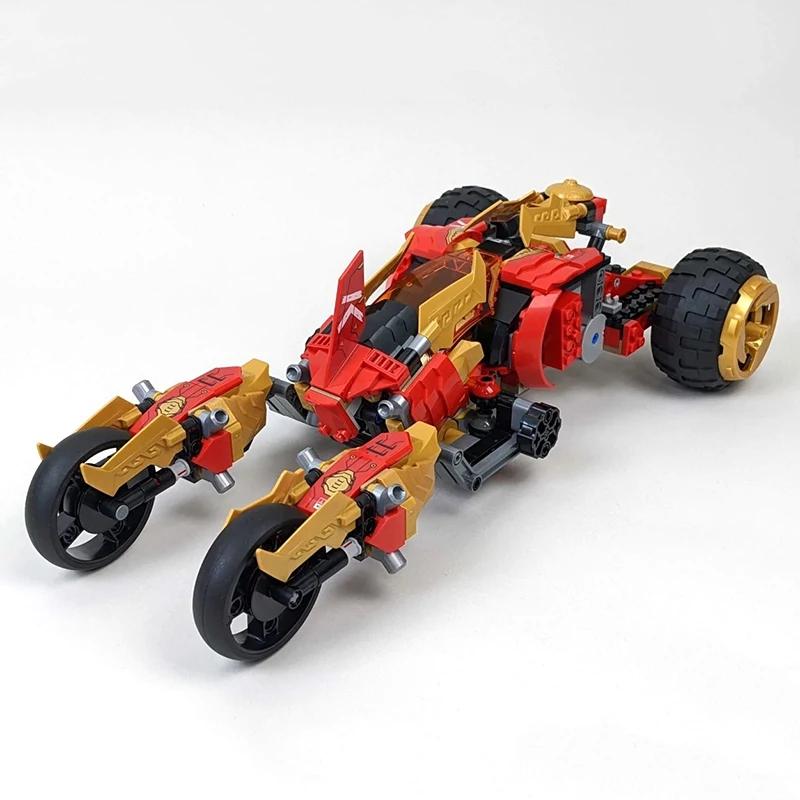 Animated Film Movie Golden Dragon Assault Vehicle Building Blocks Racing Car Assemble Bricks Toys Gift for Kid Adult