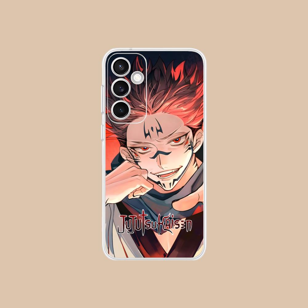 Jujutsu Kaisen Sukuna Mobile Phone Case for Samsung Galaxy S25 S24 S23 S22 S21Plus FE Ultra Clear Colorful Cover Pretty Luxury