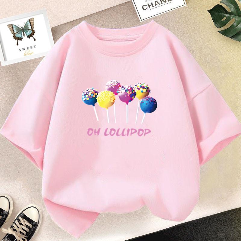 Girl Shirt Candy Lollipop Sweet T Shirts Girl Clothes Outfit Kids Tops Baby Girl Clothes T-shirts Child Clothing