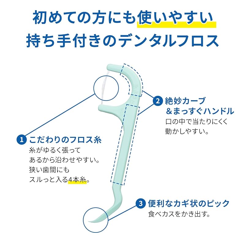 [Bulk Purchase] Kobayashi Pharmaceutical Dental Floss Picks - Smooth-In Type [Value Pack of 60] x 2 Ideal for First-Time Users - Easy to Use Even in