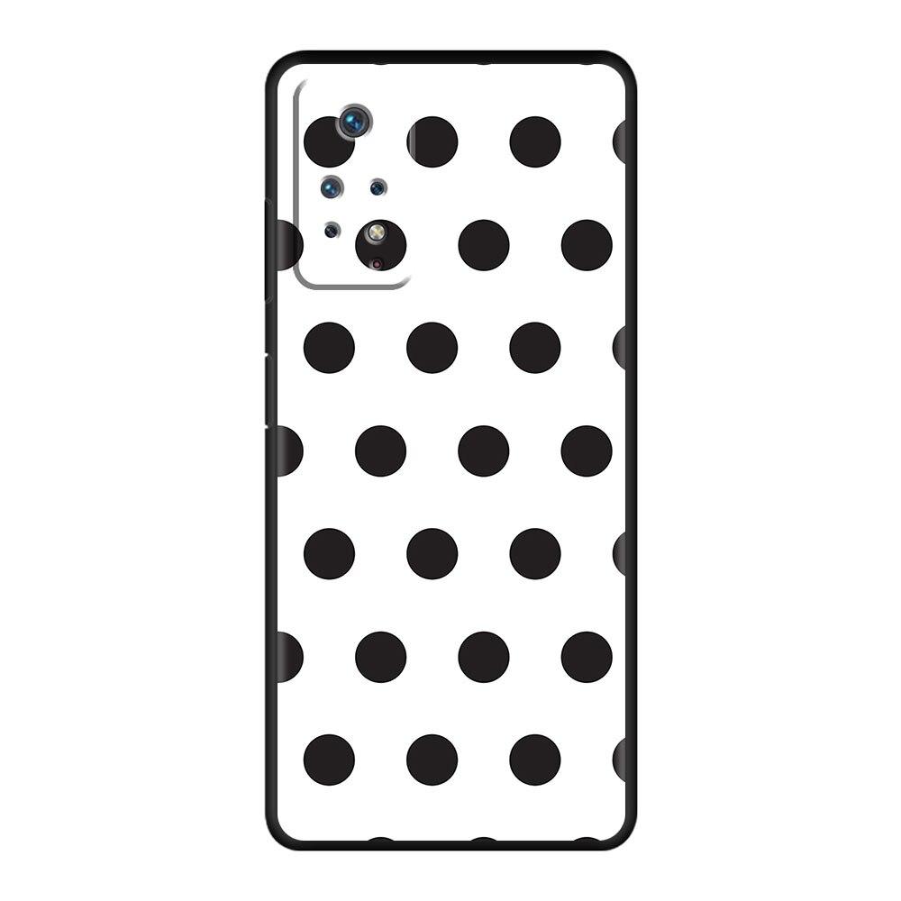 Funda celulară din silicon cu buline alb-negru pentru Redmi Note 9T 9A 9 10 9S 8 K40 9C 7 11 Pro 10C 8T K40S