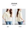 Women's Pure Cotton Lace Floral Round Neck Shirt with Five-Point Sleeves, 2026 Summer Collection.