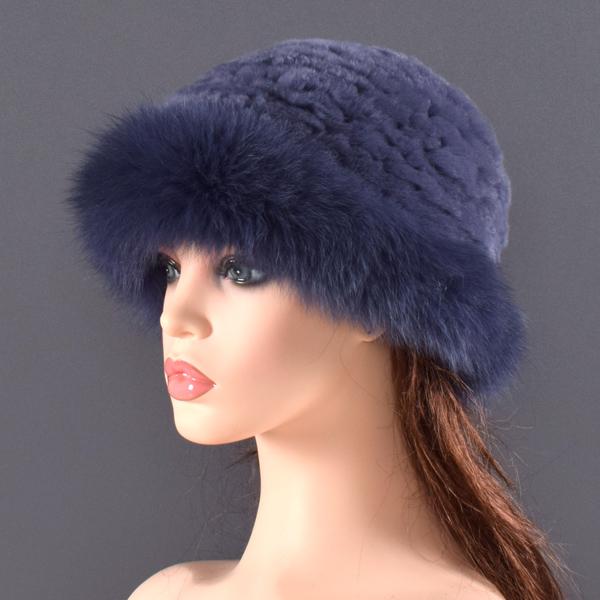 Women Outdoor Winter Warm Natural Fox Fur Hats Lady Knit Fur Cap Female Fashion Knitted Fluffy Real Rex Rabbit Fur Hat