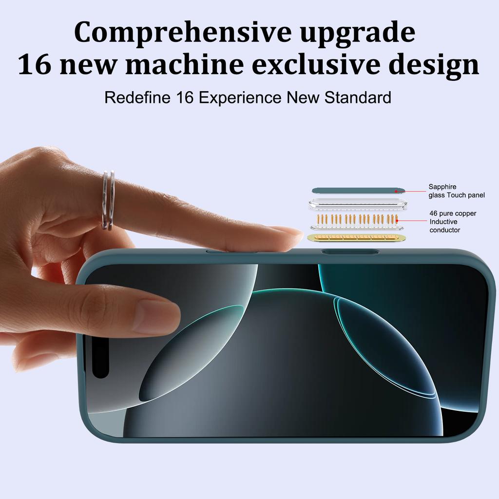 For iPhone 16 Pro Case Compatible with MagSafe Liquid Silicone Phone Cover with Camera Touch Control Button