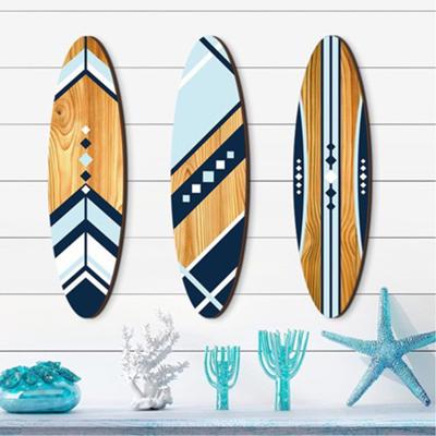 3 ks 12palcové velké námořní surfboardové nástěnné umění Dřevěný surfboard Závěsná pobřežní cedule pro obývací pokoj Ložnici Domácí dekorace