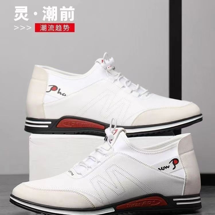 Men's Sports Shoes 2025 New Lightweight Soft-soled Business Casual Shoes PU Surface Low-top One-pedal Lazy Shoes Comfortable