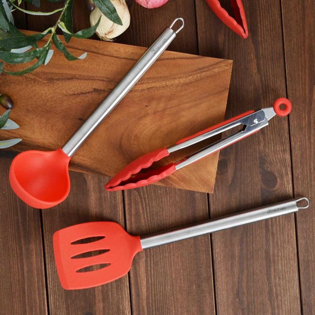 Vivid Stainless Steel Handle Silicone Tongs