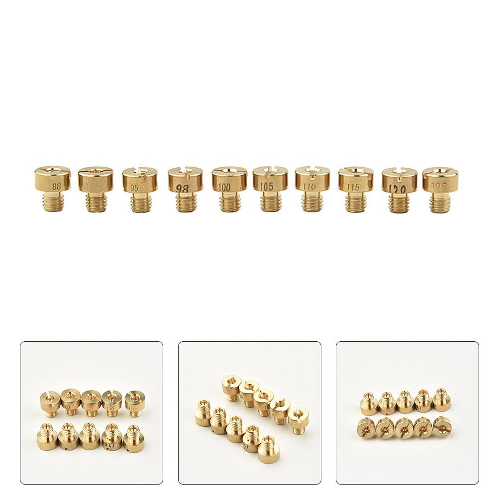 10Pcs M5x0.75mm Main Jets Set #88 #90 #95 #98 #100 #105 #110 #115 #120 #125 For Mikuni VM22 VM24 VM26 VM30 125cc 150cc 200cc 250