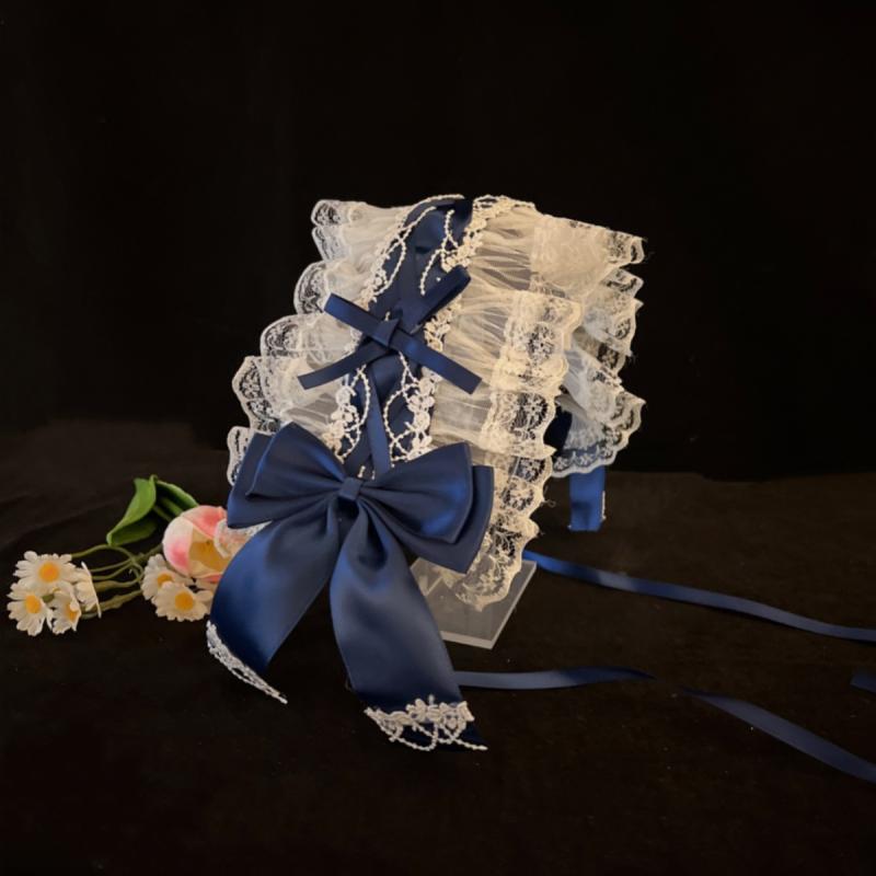Women'S Hair Band Lolita Headband Sweet Bow Lace Lolita Accessory Japanese Lo Girl Maid Versatile Kawaii Headwear