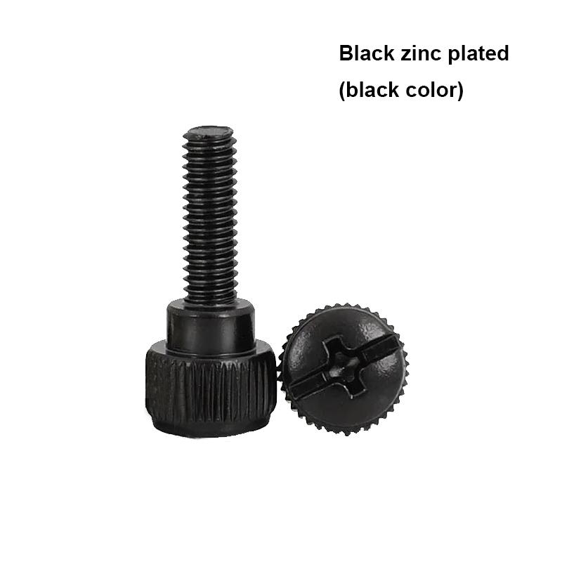 

5/10 шт. M3, черный, серебристый цвет, углеродистая сталь, чехол для ПК, чехол для компьютера с прорезями, крестообразная головка, затянуть вручную болт, винт с накатанной головкой, винт с накатанной головкой Black M3*4.5mm-10pcs
