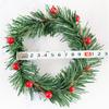 ABKS-32 PCS Holly Berry Candle Ring Small Artificial Red Berries Pine Needles Wreath For Christmas Garland Ornaments Decor