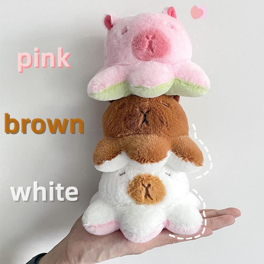 Cute Plush Flip-flying Le Kapibala Dolls Schoolbags Small Pendants Drag Telescopic Cubara Doll Children's Gift