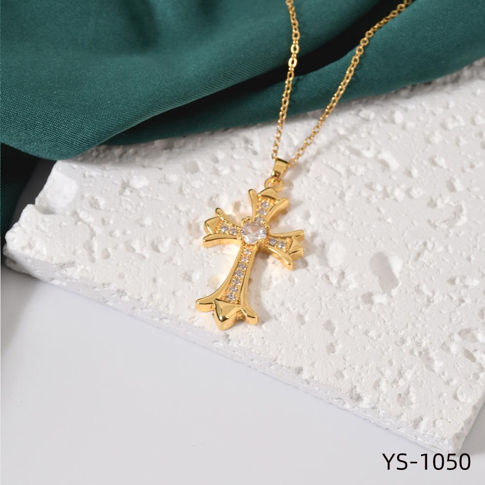 Fashion Trendy Titanium Steel Cross Necklace Women Luxury Versatile Accessory