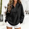 Women's Leopard Print -Lined Pullover Sweatshirt with Long Sleeves
