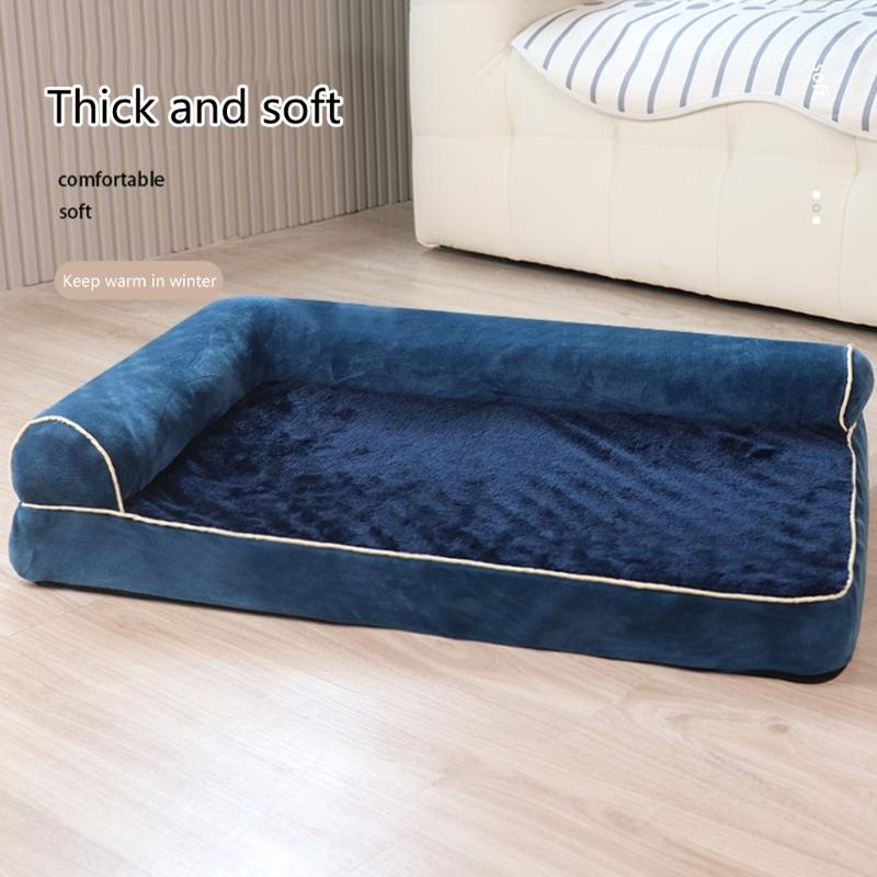 Comfortable Dog Couch Bed with Eggs Shape Foams Double Side Pillows Removable Cover NonSlip Dog Bedding for Winter