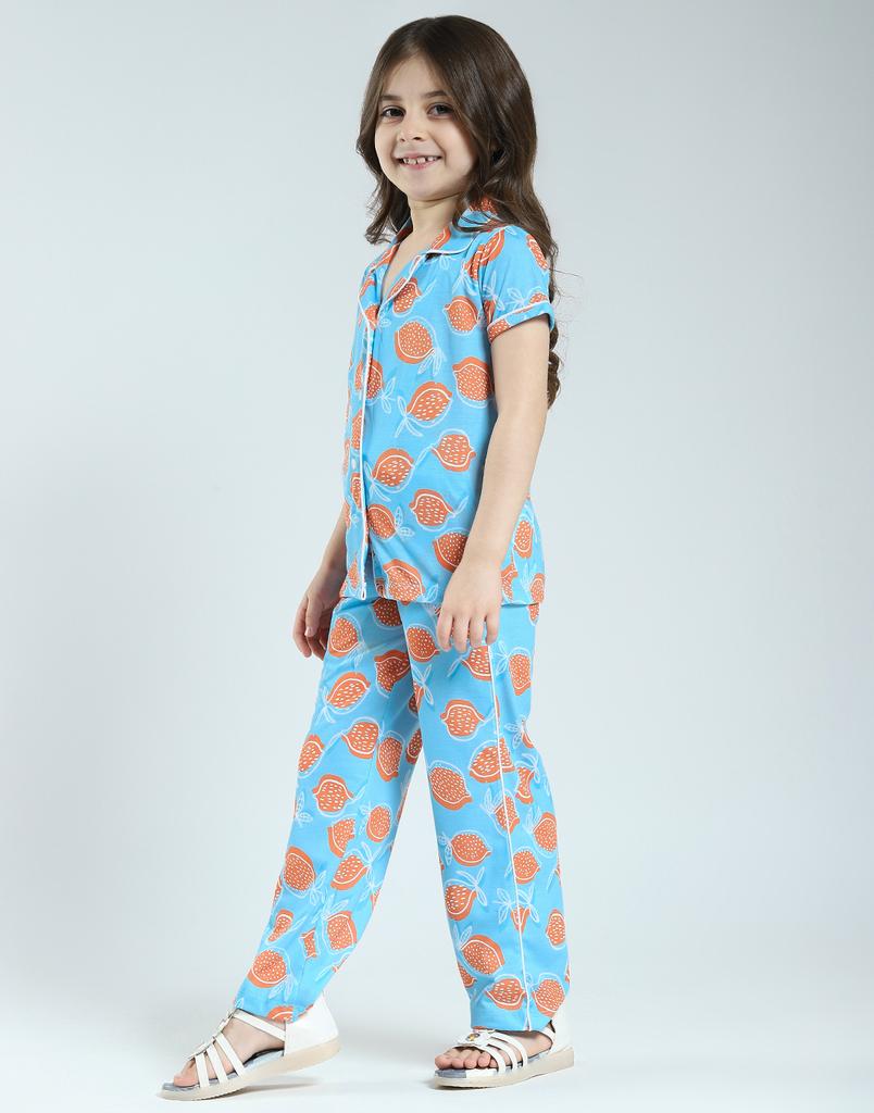 MONTE CARLO Girls Printed Regular Fit Half Sleeve Lower Set