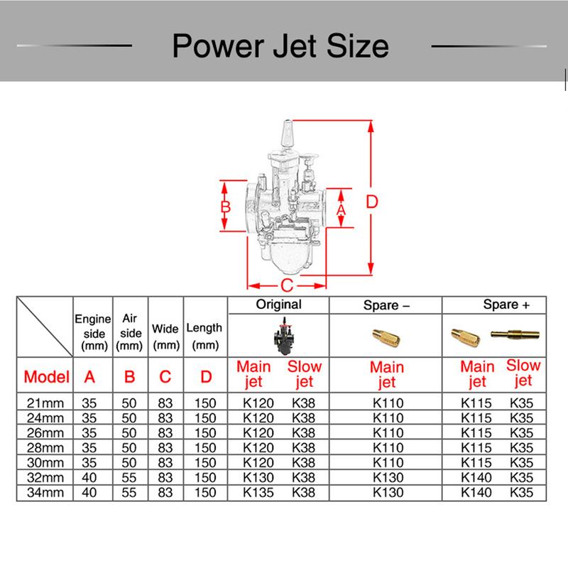 PWK Carb Universal Modification Motorcycle Carburetor For Scooters ATV With Power Jet Dirt Bike Motocross Flat High Performance