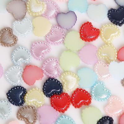50-100 sztuk/worek 10/14mm Losowo mieszane kolory Flatback Kształt serca Plastikowe koraliki ABS dla majsterkowiczów Craft Album do scrapbookingu Dekoracje Odzież Szycie Dodatki krawieckie