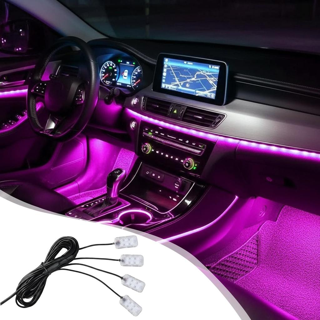 Car Ambient Light Adjustable USB Lamp With USB Port Interior Ambient Lighting For Truck SUV Tractor Trailer