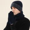 Winter Cashmere Wool Hat Warm Cold-Proof Knitted Hat Scarf Gloves Hat Three-Piece Set