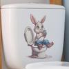 Cartoon Lustiger Hase Toilettenspülkasten Toilettenaufkleber Heimdekoration Wandaufkleber Selbstklebend Dekoration Abziehbild Badezimmer