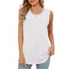 Women's Spring and Summer New Color Round Neck Loose Sleeveless T-shirt Vest Top