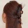 French Acetic Acid Print Hollow Hair Claws for Women Simple Large Shark Clip Back of Head High Volume of Hair Accessories