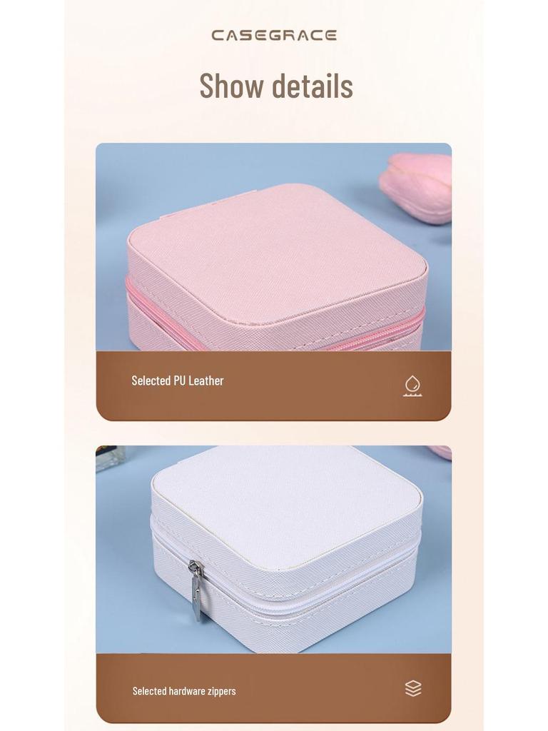 Compact Multifunctional Jewelry Storage Box with Compartments