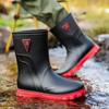 Rain Boots for Men Winter Fishing Gumboots Warm Wide Toes Man Shoes Cheap Wear-resistant Outdoor Teenagers New Work Plastic Gum