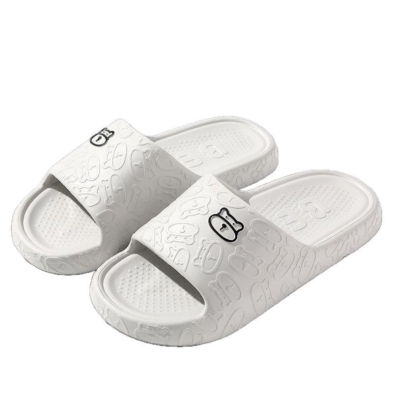 EVA slippers female cartoon bear household bathroom summer non-slip thick bottom outside wearing cool slippers male