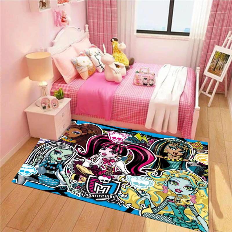 M-Monster Cartoon High Hallway Carpet Non-Slip Laundry Room Mat Laundry Decor Balcony Child Living Room Toilet Living Room Rug
