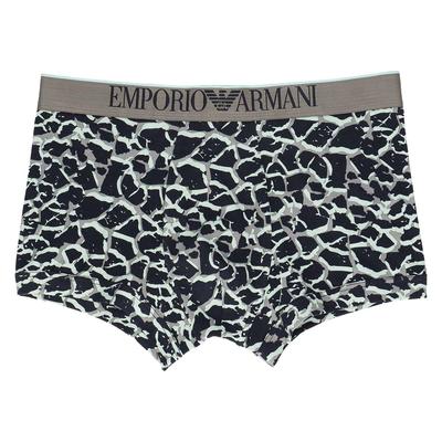 Emporio Armani ALL OVER CAMOU Camo Boxer Shorts, Front Closure, EU Size, Men's, Brand Name Underwear, 54045099, 95. Gray