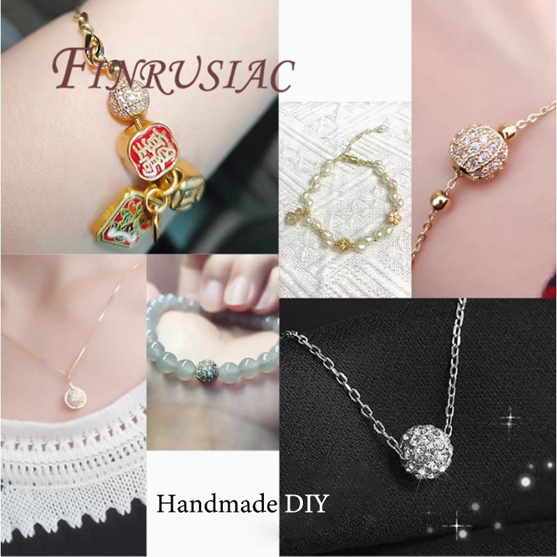 6 mm 8 mm 10 mm 18K vergulde tussenkralen voor sieraden, ronde zirkonia kralen, kralen voor het maken van kettingen, kralenscheiders