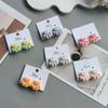 Cream Cat Paw Resin Clip-On Earrings for Kids