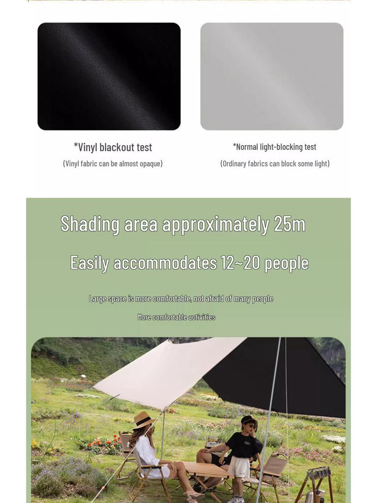 Octagonal Vinyl Camping Canopy: Thickened, Portable Sunshade & Rainproof Butterfly Awning