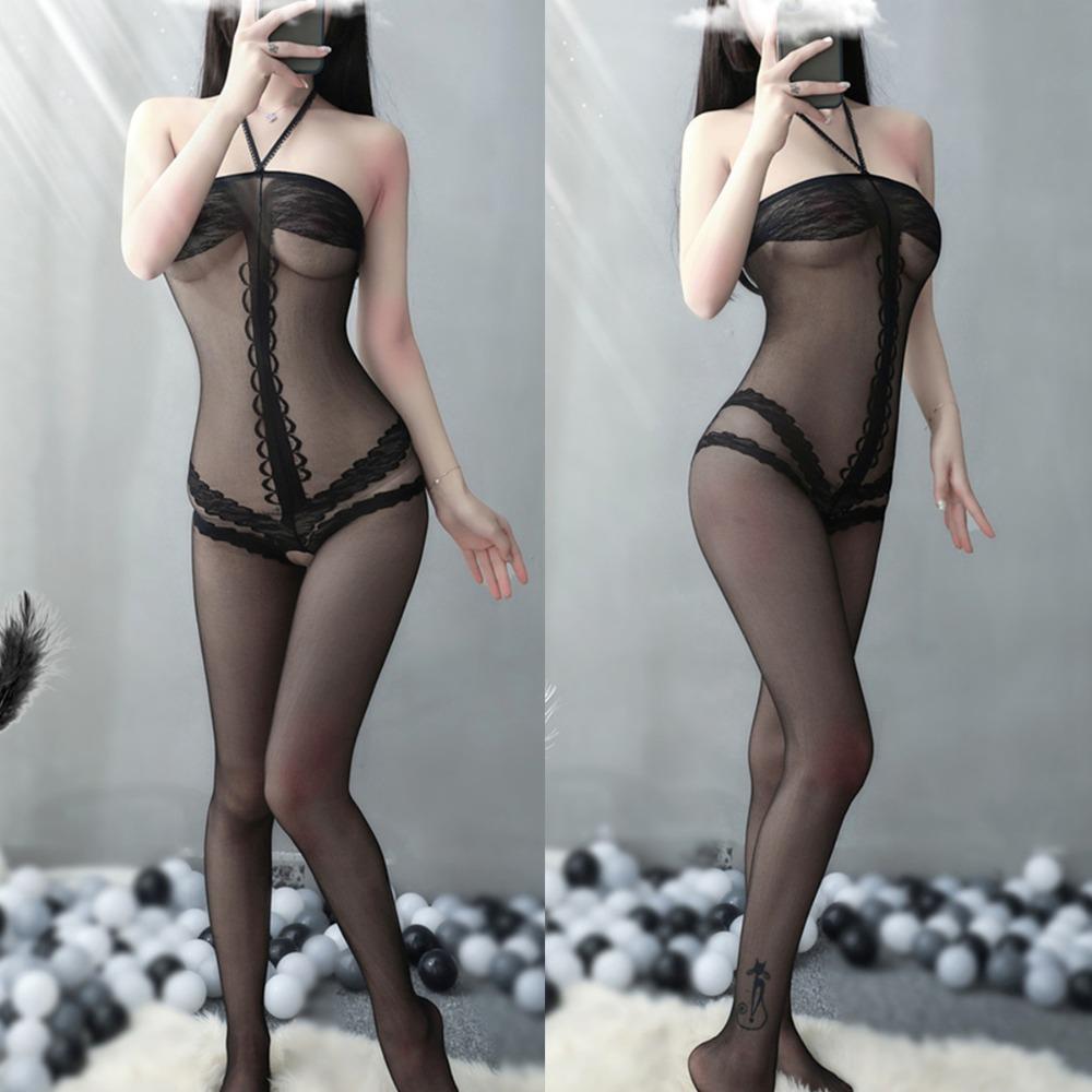 Sex Stockings Sexy Full Body Temptation Large Size Stockings Onesie Open Crotch Free Mesh Garment Suspender Hollow Sexy Woman