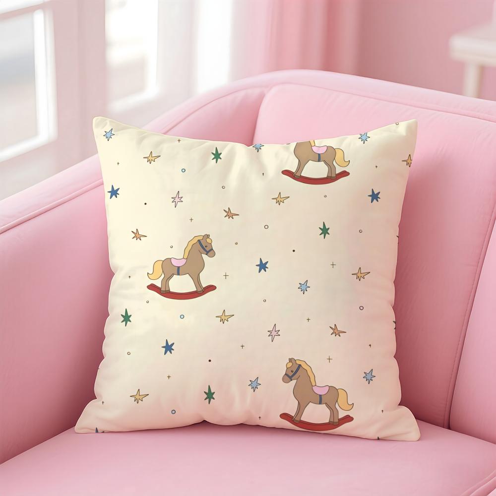 Horse Cushion Cover Linen Cushion Cover Soft Decorative Case For Sofa Home Decor