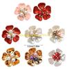 F26C 4Pcs Decorative Shirt Button Covers Pearls Rhinestones Embellished Cufflinks Clips For Shirt Jackets Dress Decoration
