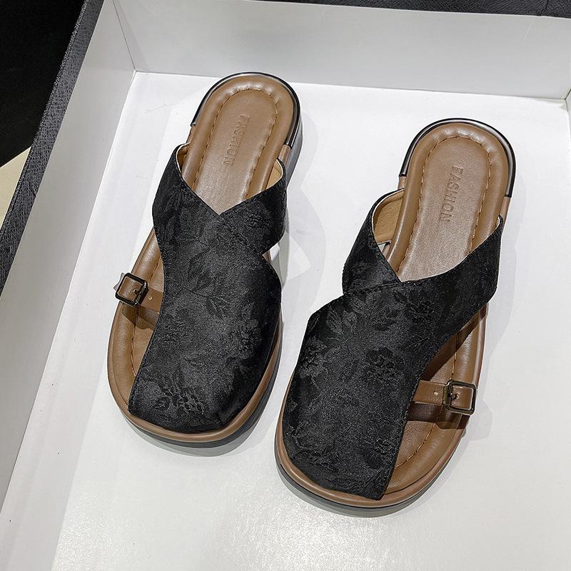 

Баотоу полутапочки женские летние модные 2025 новые толстая подошва юбка для выхода сандалии 36